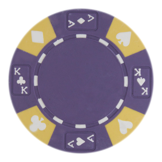 Roll Of 25 - Purple - Ace King Suited 14 Gram Poker Chips CPAK-PURPLE*25