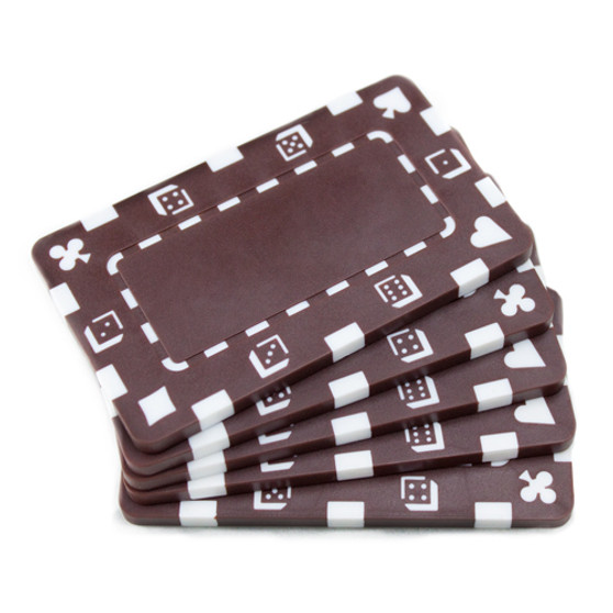 5 Brown Rectangular Poker Chips CPPP-Brown*5