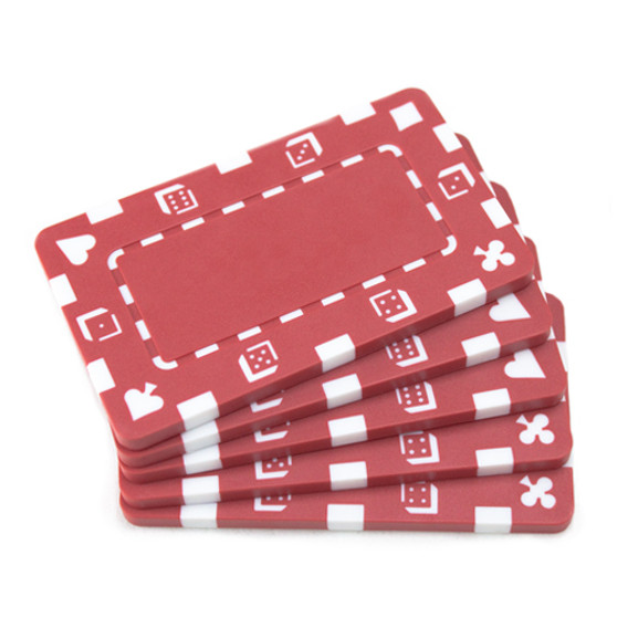 5 Red Rectangular Poker Chips CPPP-Red*5