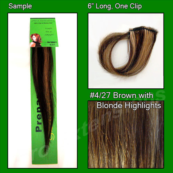 #4/27 Chocolate Brown W/ Blonde Highlights Sample PRSM-427