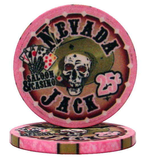 Roll Of 25 - .25&Cent; (Cent) Nevada Jack 10 Gram Ceramic Po CPNJ-25c*25