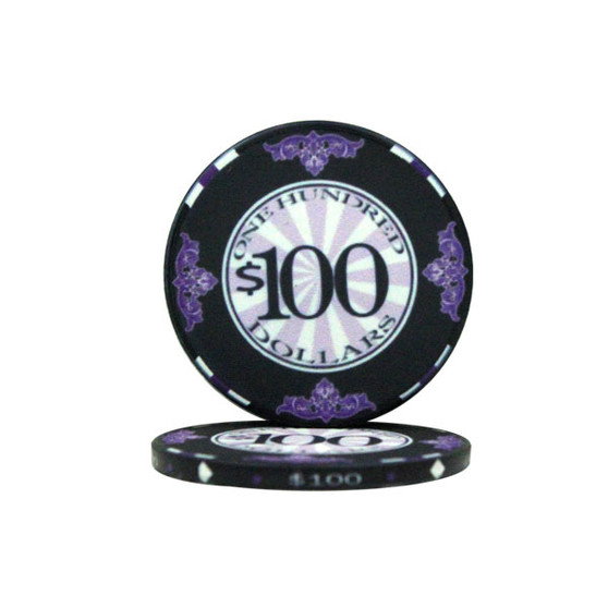 Roll Of 25 - $100 Scroll 10 Gram Ceramic Poker Chip CPSC-$100*25