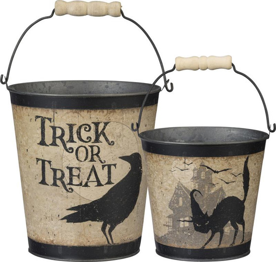 100814 Bucket Set - Trick Or Treat - Set Of 2 (Pack Of 3)