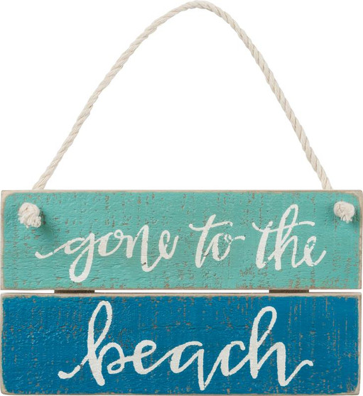 38272 Slat Sign - The Beach - Set Of 4 (Pack Of 2)