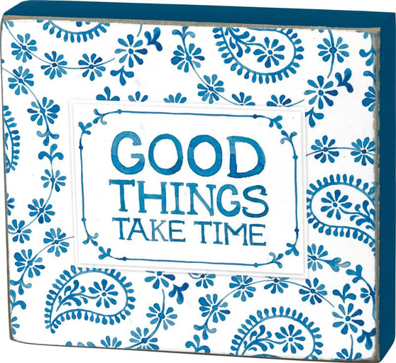 37917 Block Sign - Take Time - Set Of 4 (Pack Of 2)