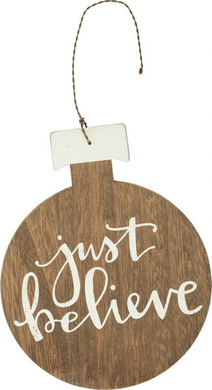 100309 Xmas Ornament - Just Believe - Set Of 4 (Pack Of 3)