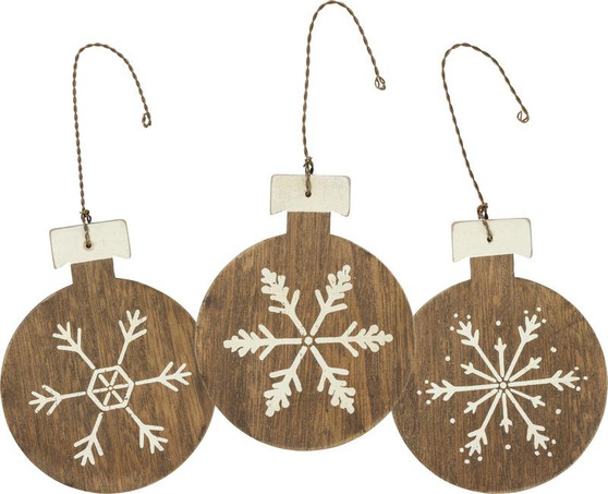 100308 Xmas Ornament Set - Snowflakes - Set Of 4 (Pack Of 2)