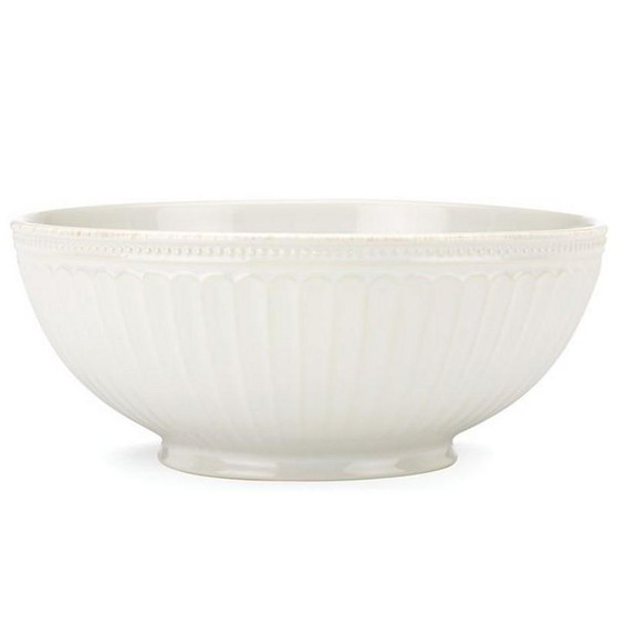 French Perle Groove White Serving Bowl (856937)