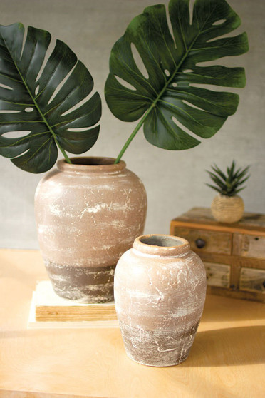 Two Set Ceramic Toned Urns