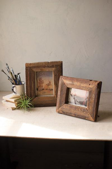 Two Set Recycled Wooden Photo Frames