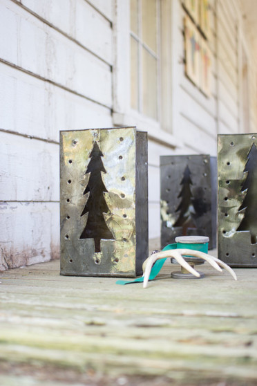 (6 Pack) Tin Bag Christmas Tree Lantern