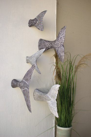Decorative Set Of 5 Fish Tale Wall Sculptures