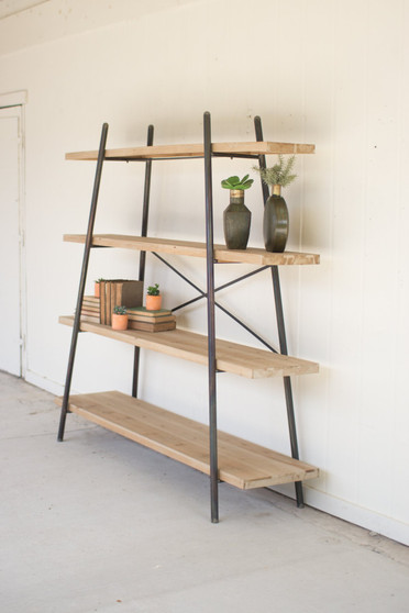 4-Tiered Wood And Metal Display Shelf