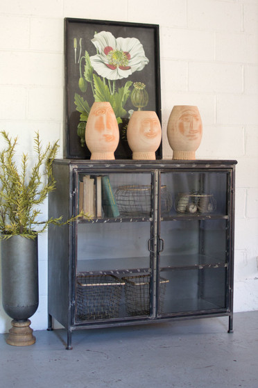Iron And Glass Apothecary Buffet Cabinet