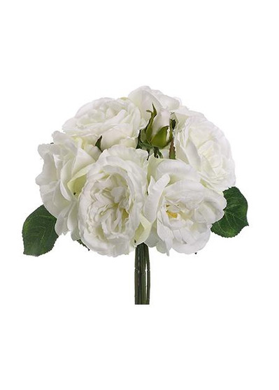 Rose Silk Wedding Bouquet Arrangement In White