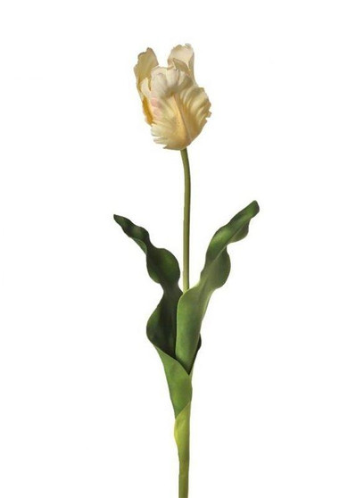 Real Touch Pale Yellow Fake Parrot Tulip
