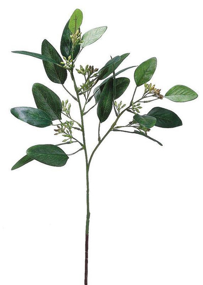 Artificial Seeded Eucalyptus Spray In Green Burgundy - 19" Tall (Bundle Of 3)
