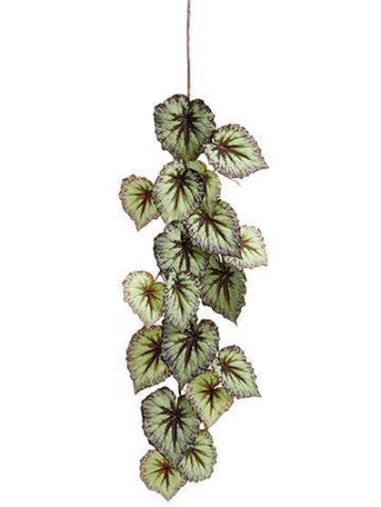 Fake Begonia Leaf Hanging Vine In Purple Green - 43"