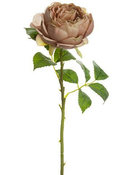 Dusty Pink English Rose Artificial Flower - 21" Tall