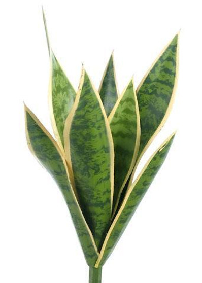 Artificial Snake Plant In Variegated Green - 15.5" Tall