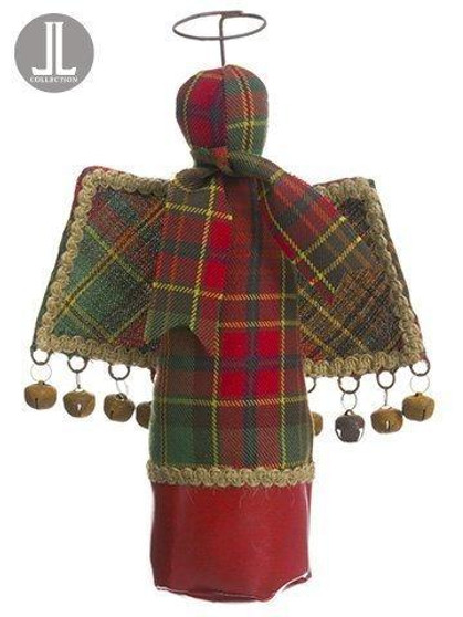 10" Plaid Angel Ornament Red Green 6 Pieces XN7814-RE/GR