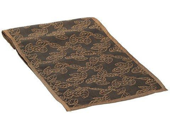 13"W X 72"L Leaf Embroidered Table Runner Brown 6 Pieces XAK660-BR/CP