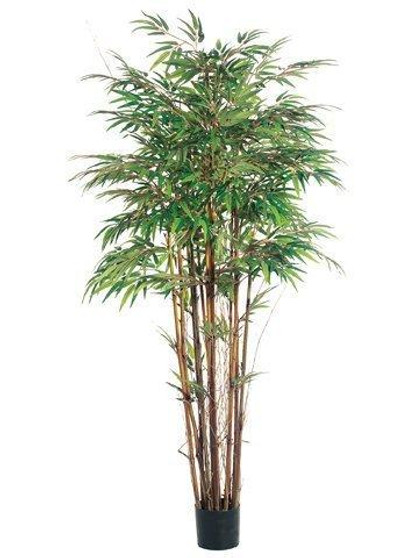 5' Natural Trunk Bamboo Tree X12 With 1840 Leaves In Pot Two Tone Green 2 Pieces LPB155-GR/TT