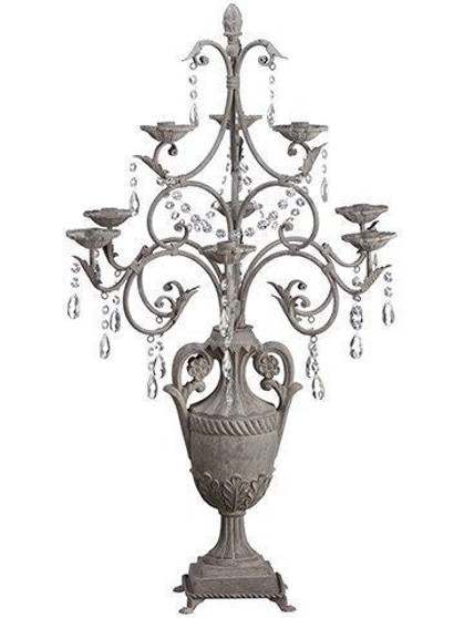 35" Metal Candleabra W/Crystal Gray AD0015-GY