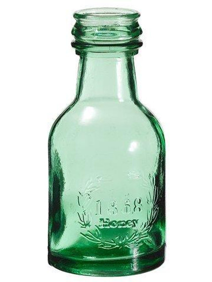 6" Honey Glass Bottle Green 12 Pieces ACG527-GR