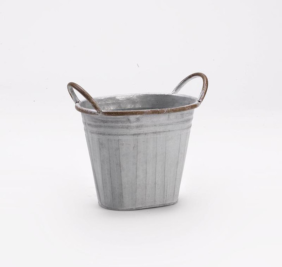 Oval Metal Bucket With Metal Handles (CT2514)