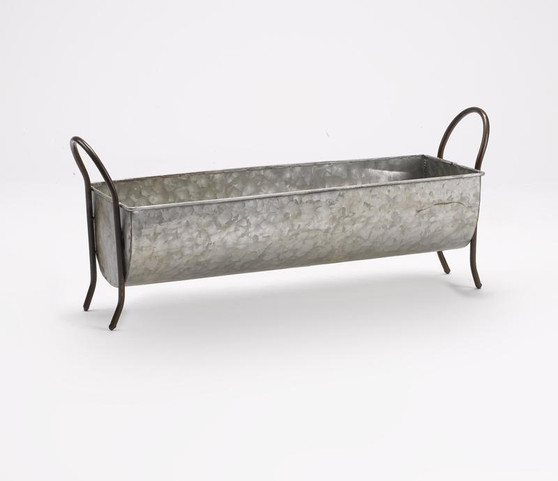 Long Tin Planter With Legs And Handles - Large (CT2504)