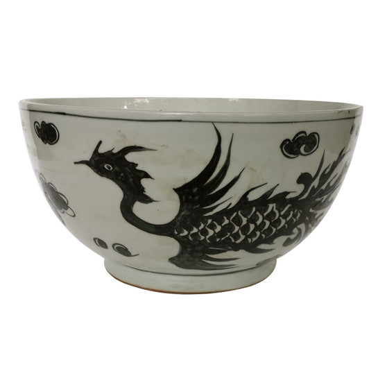 Charcoal Black Phoenix Bowl (1701B)