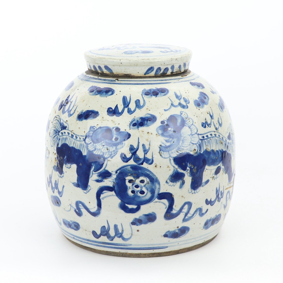 Vintage Ming Jar Lion Motif - Small (1217F-S)