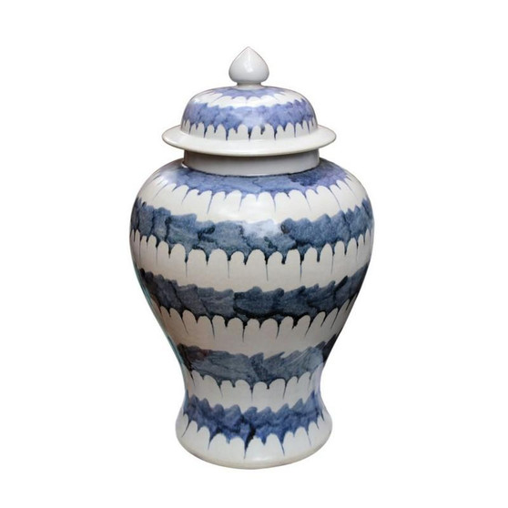 Blue & White Drip Temple Porcelain Jar (1352)