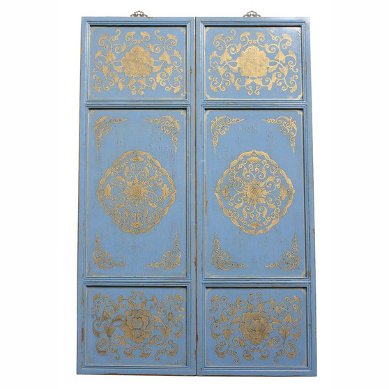 Turquosie Gold Gilt Medallion Wall Panel Set Of 2 (NM-03)