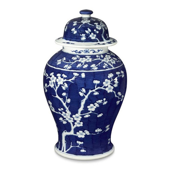 Blue & White Plum Tree Temple Jar (1757)