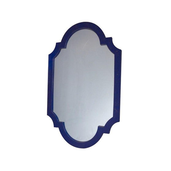 Antique Blue Chippendale Mirror (NY046)