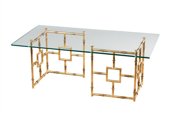 Antique Gold Bamboo Float Coffee Table (HC634)