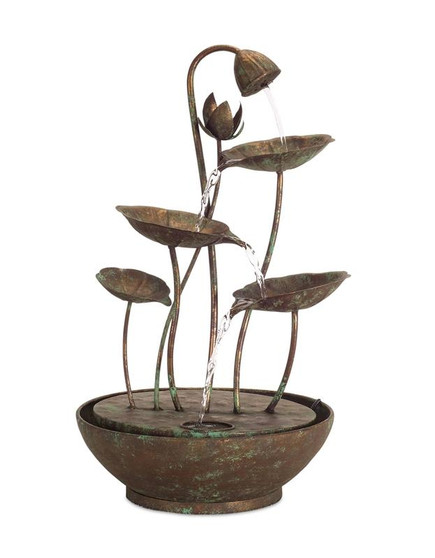 Lotus Leaf Fountain 19.5"H Iron (74250DS)