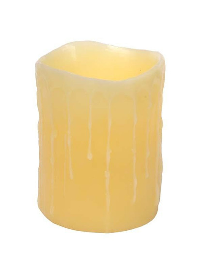 Led Wax Dripping Pillar Candle - Wax/Plastic (Bundle Of 6) (38603)