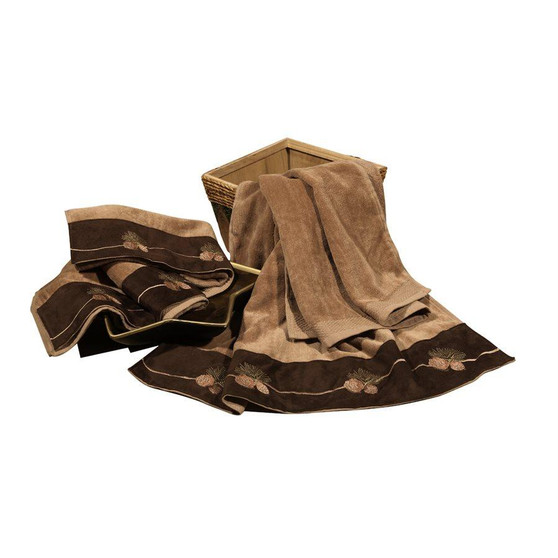 3 Piece Embroidered Pine Cone Towel Set (TL3100-OS)