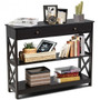 Console Table 3-Tier With Drawer And Storage Shelves-Espresso (HW66090CF)