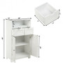 Bathroom Wooden Side Cabinet With 2 Drawers And 2 Doors-White (HW64500WH)