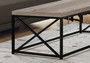 Coffee Table - Taupe Reclaimed Wood-Look - Black Metal (I 3418)