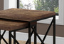 2 Piece Set Nesting Table - Brown Reclaimed Wood - Black (I 3413)
