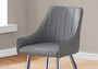 2 Piece Dining Chair - 33"H - Grey Leather-Look - Chrome (I 1186)