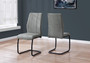 2 Piece Dining Chair - 39"H - Grey Fabric - Black Metal (I 1113)