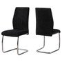 2 Piece Dining Chair - 39"H - Black Velvet - Chrome (I 1067)