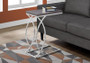 Accent Table - Grey With Chrome Metal (I 3187)