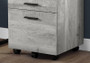 Filing Cabinet - 3 Drawer - Grey Wood Grain On Castors (I 7401)